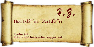 Hollósi Zalán névjegykártya